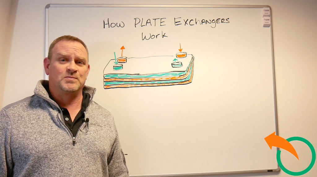Jeff Luff explaining how plate exchangers work