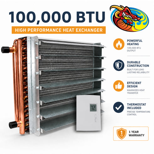 Dragon Breath Unit Heater 100,000 BTU with Digital Inline Thermostat