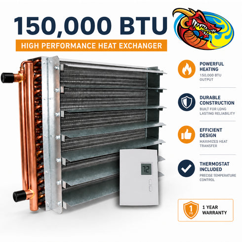 Dragon Breath Unit Heater 150,000 BTU with Digital Inline Thermostat