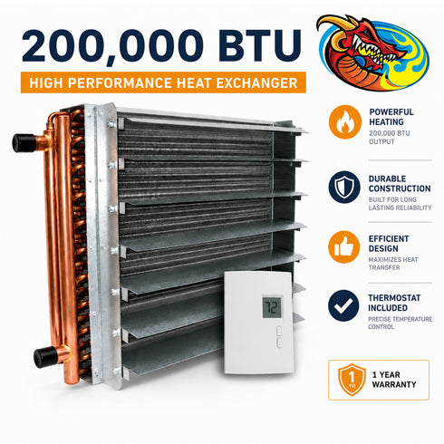 Dragon Breath Unit Heater 200,000 BTU with Digital Inline Thermostat