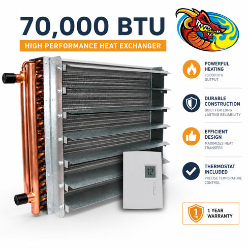 Dragon Breath Unit Heater 70,000 BTU with Digital Inline Thermostat