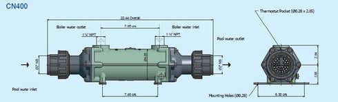 Cupro-Nickel Tube Shell Heat Exchanger 400,000 BTU