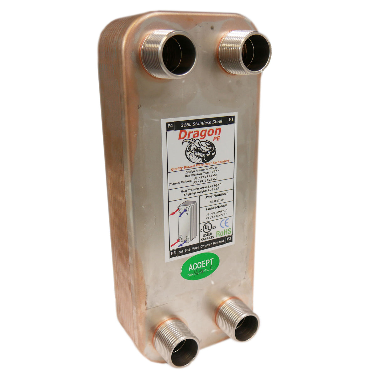 H＆Sです 40,000 BTU Brazed Plate Heat Exchanger | Dragon Plate Exchangers