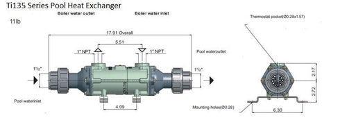 Titanium Pool Heat Exchanger - 135,000 BTU