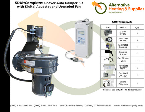 Shaver Auto Damper Kit with Fan and Aquastat