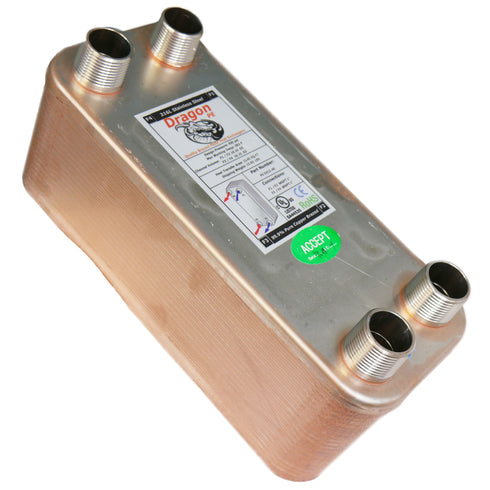 40 Brazed Plate 5"x12" Heat Exchanger 75,000 BTU